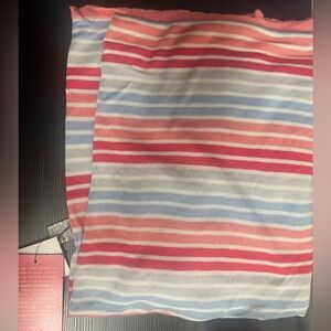 NWT kickee pants cotton candy stripe knitted toddler blanket